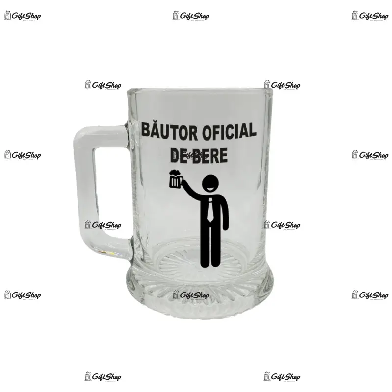 Bautor oficial de bere, halba cu mesaj